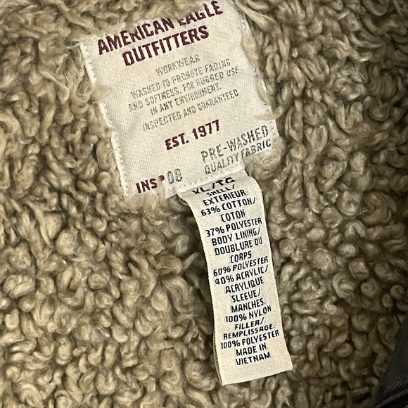 American Eagle Outfitters Vintaqg Men’s Jacket Olive Green Sherpa Lined Size XL - Picture 7 of 7